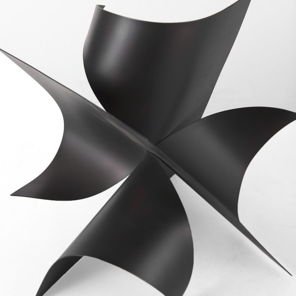 12" Contempo Antiqued Black Abstract Sculpture HomeRoots