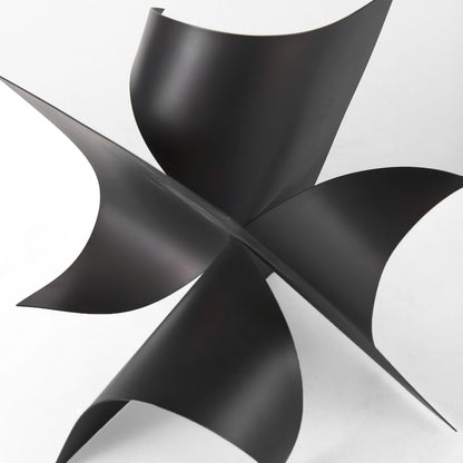 12" Contempo Antiqued Black Abstract Sculpture HomeRoots