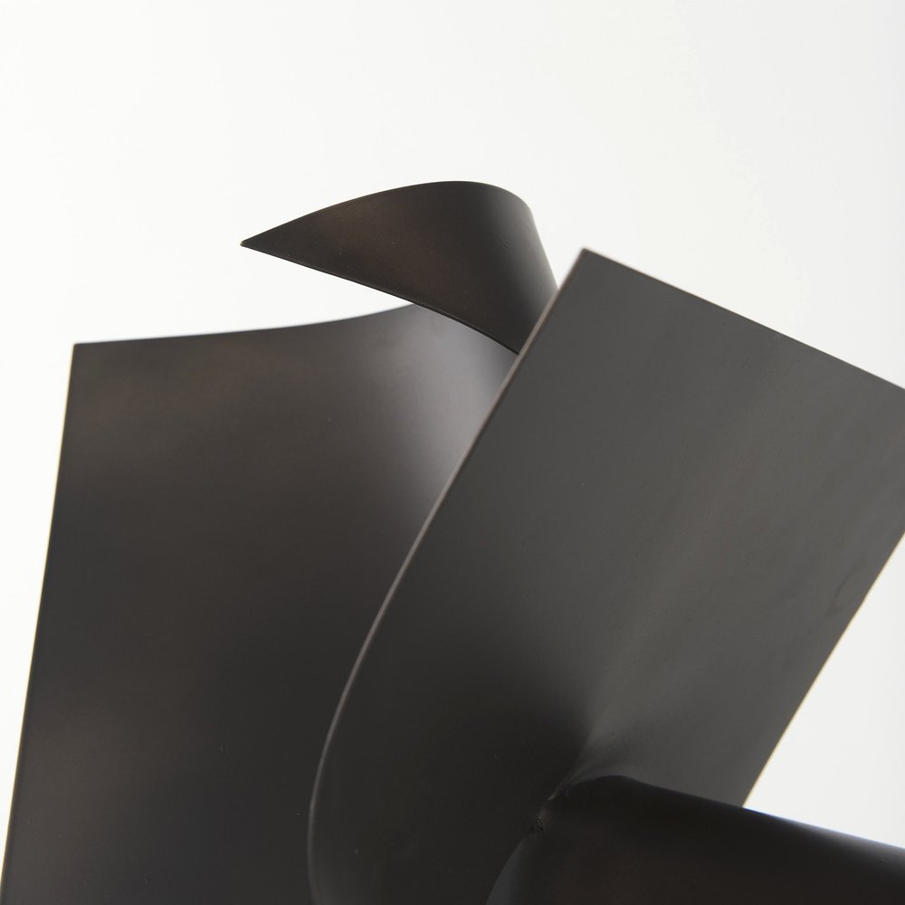 12" Contempo Antiqued Black Abstract Sculpture HomeRoots