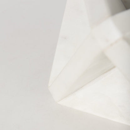 White Marble Geometric Square Sculpture HomeRoots
