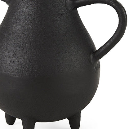 8" Black Two Handle Ceramic Jug Vase HomeRoots