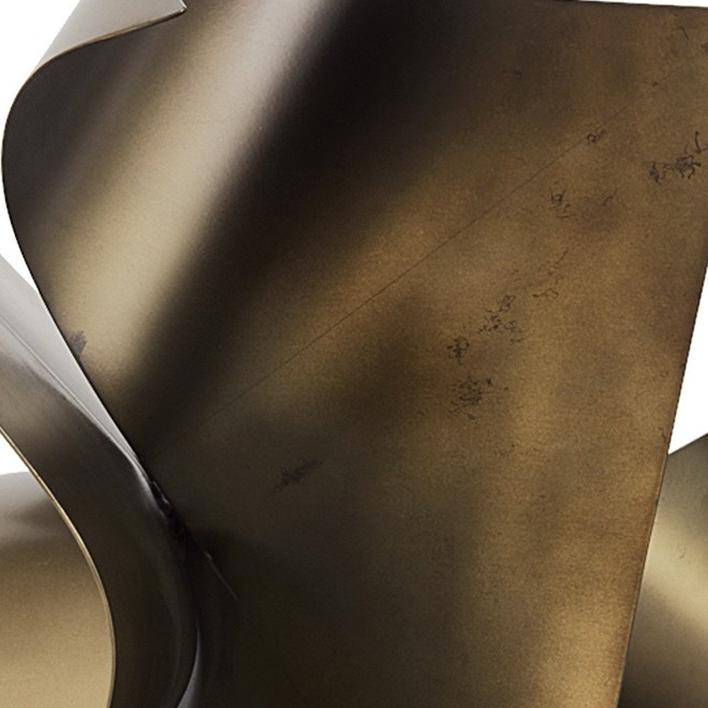 12" Contempo Antiqued Gold Abstract Sculpture HomeRoots