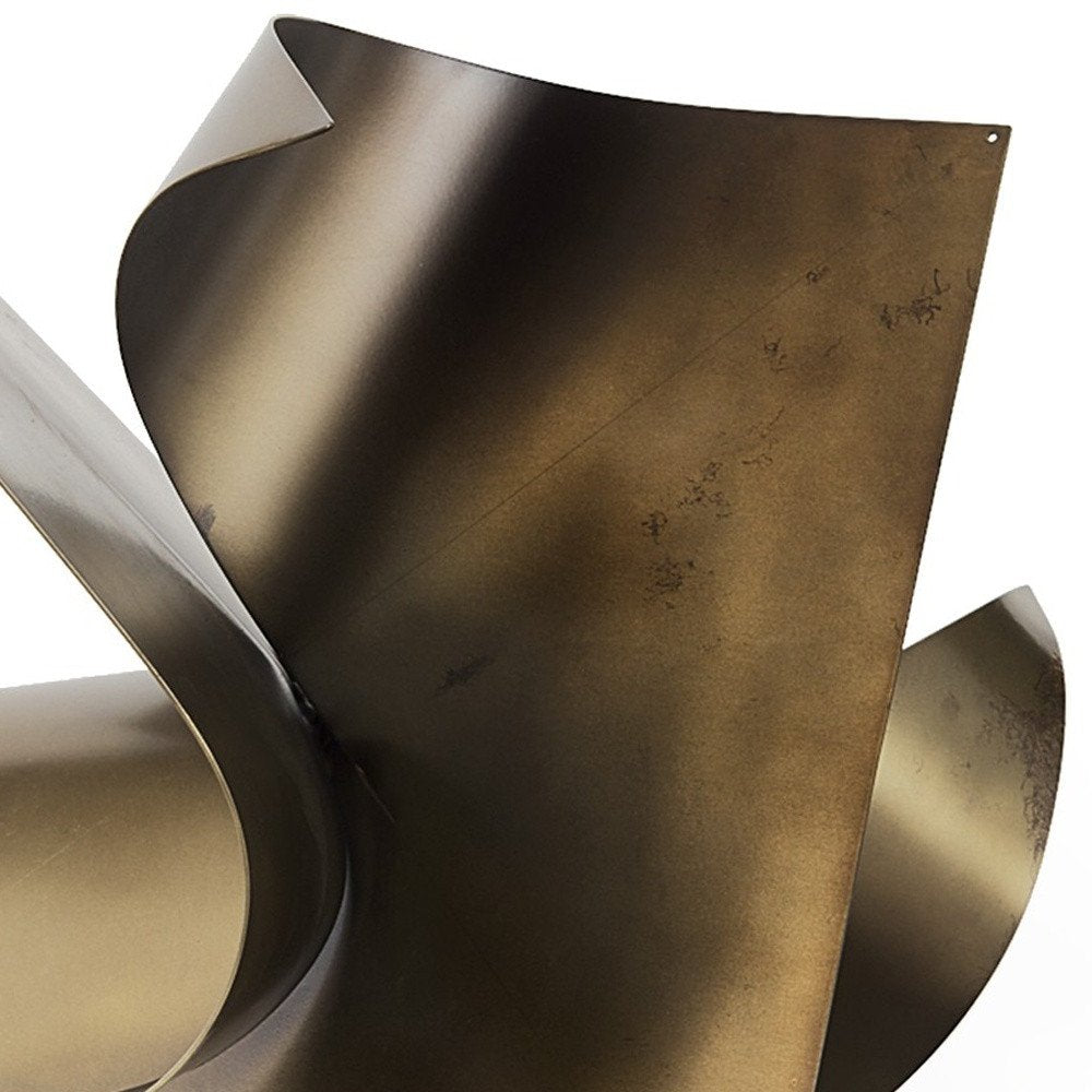 12" Contempo Antiqued Gold Abstract Sculpture HomeRoots