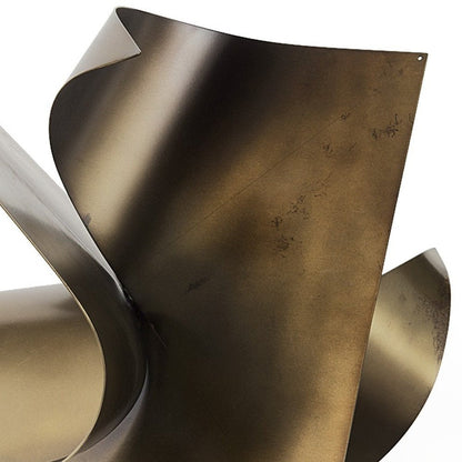 12" Contempo Antiqued Gold Abstract Sculpture HomeRoots