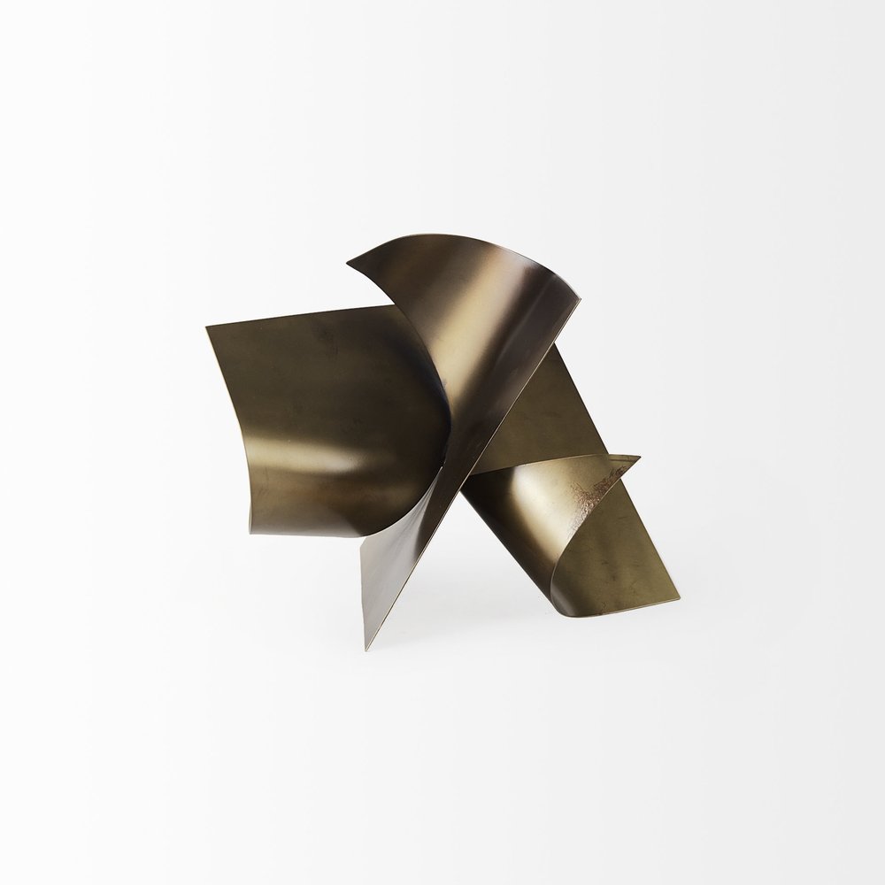 12" Contempo Antiqued Gold Abstract Sculpture — view 3
