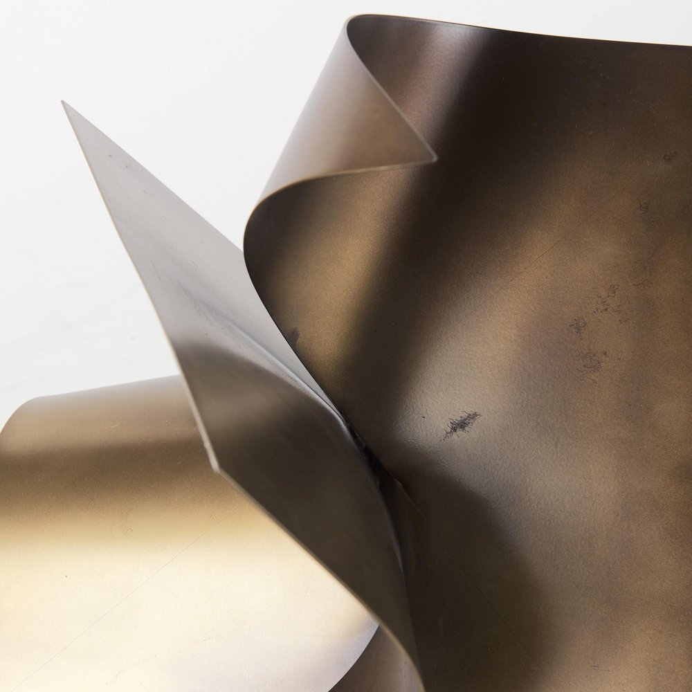 12" Contempo Antiqued Gold Abstract Sculpture HomeRoots