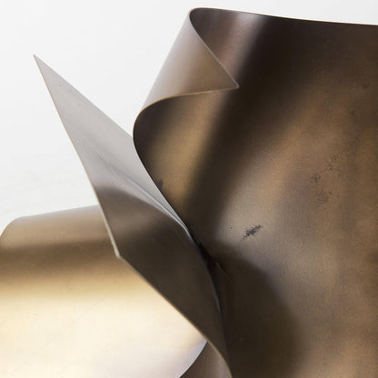 12" Contempo Antiqued Gold Abstract Sculpture HomeRoots