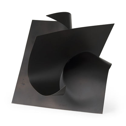 18" Metal Antiqued Black Modern Abstract Sculpture HomeRoots