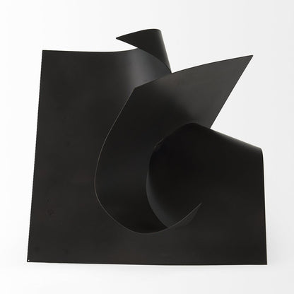 18" Metal Antiqued Black Modern Abstract Sculpture HomeRoots