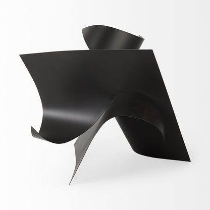 18" Metal Antiqued Black Modern Abstract Sculpture HomeRoots