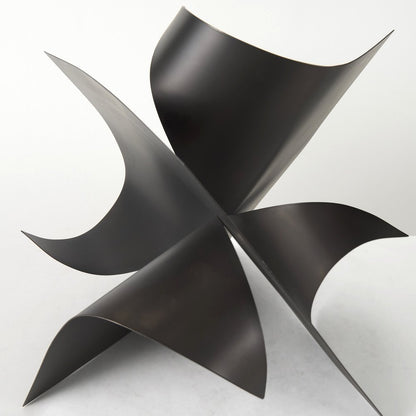 18" Metal Antiqued Black Modern Abstract Sculpture HomeRoots