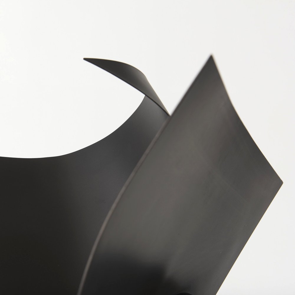 18" Metal Antiqued Black Modern Abstract Sculpture HomeRoots