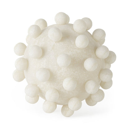 6" Ivory Resin Knobby Nubs Orb Tabletop Sculpture HomeRoots