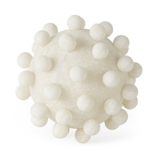 6" Ivory Resin Knobby Nubs Orb Tabletop Sculpture HomeRoots