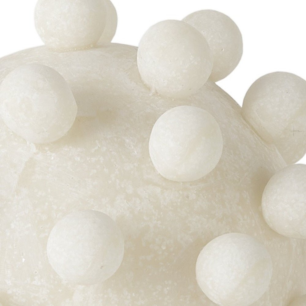 6" Ivory Resin Knobby Nubs Orb Tabletop Sculpture HomeRoots