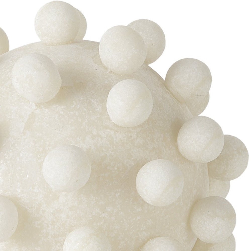 6" Ivory Resin Knobby Nubs Orb Tabletop Sculpture — view 5