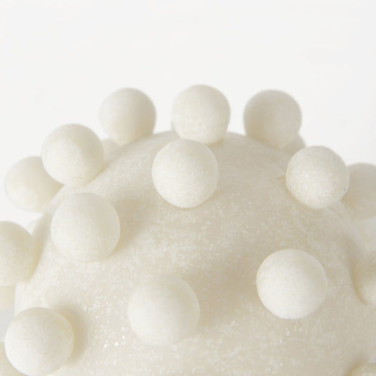 6" Ivory Resin Knobby Nubs Orb Tabletop Sculpture HomeRoots