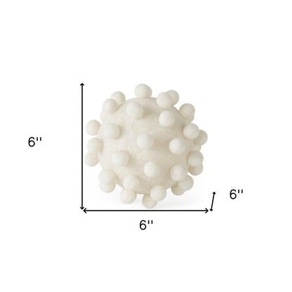 6" Ivory Resin Knobby Nubs Orb Tabletop Sculpture HomeRoots