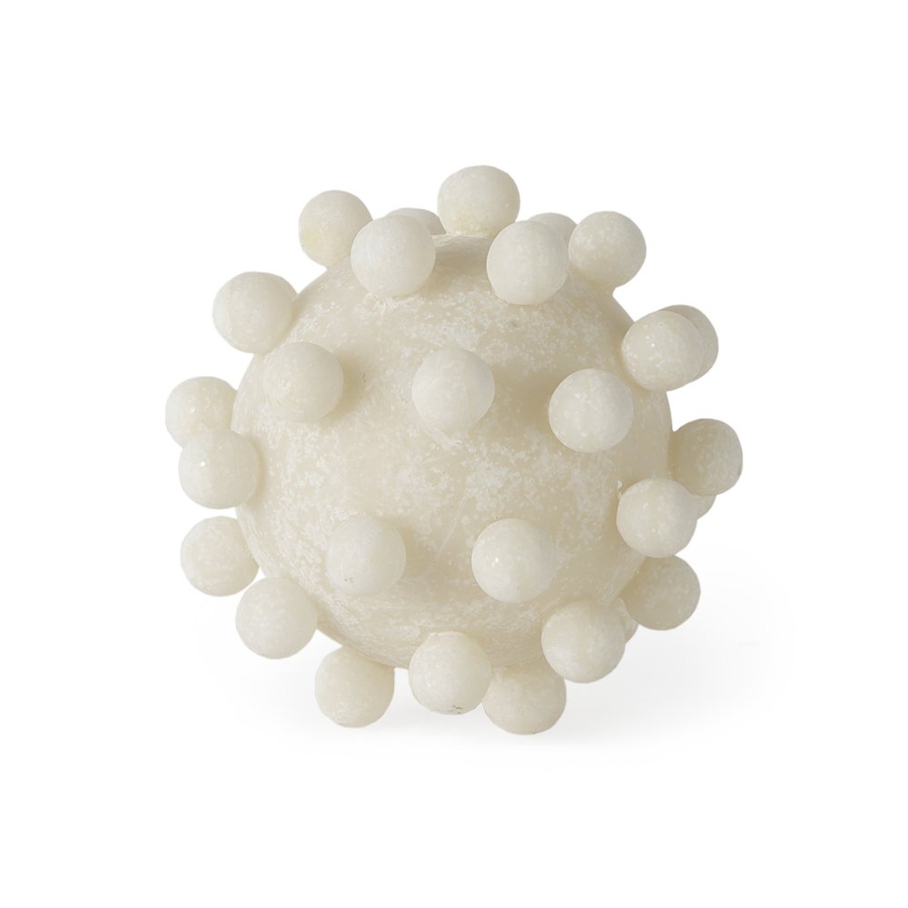 5" Ivory Resin Knobby Nubs Orb Tabletop Sculpture — view 1