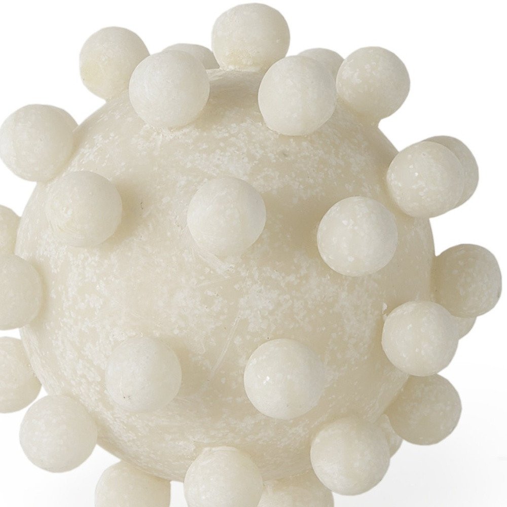 5" Ivory Resin Knobby Nubs Orb Tabletop Sculpture — view 12
