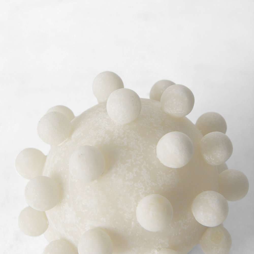 5" Ivory Resin Knobby Nubs Orb Tabletop Sculpture HomeRoots