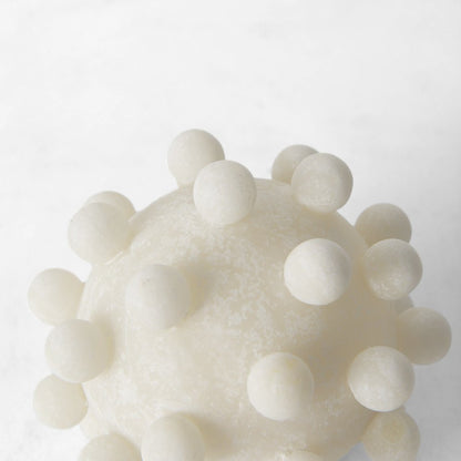5" Ivory Resin Knobby Nubs Orb Tabletop Sculpture HomeRoots