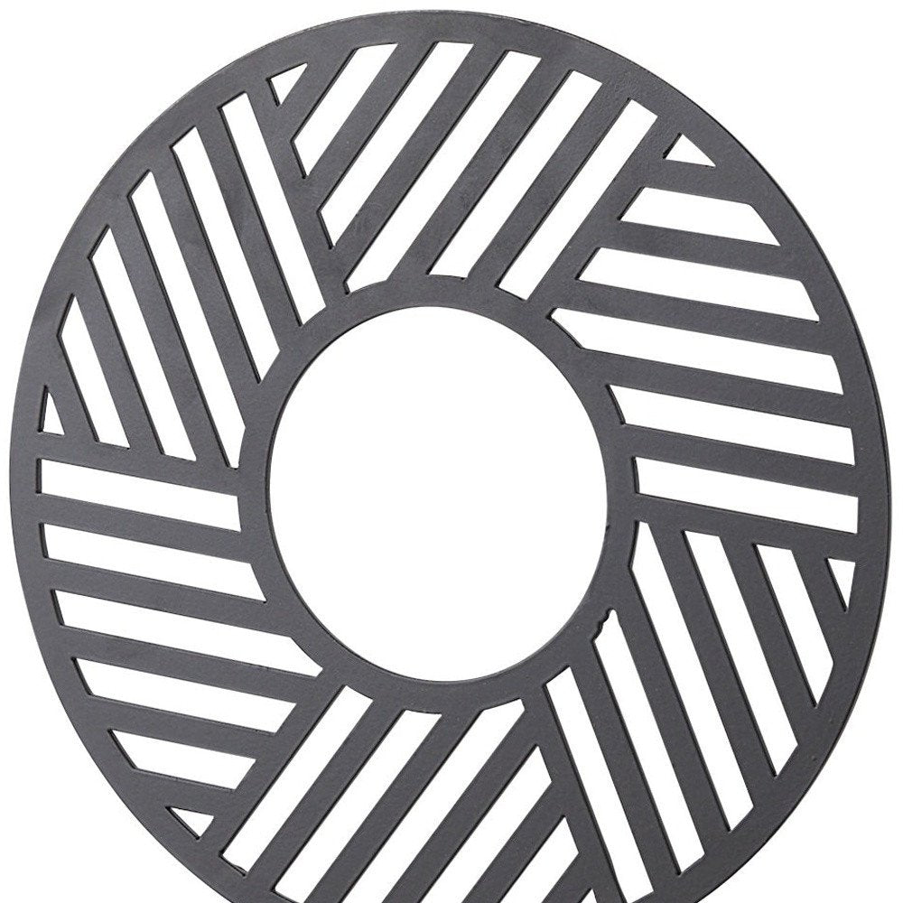 11" Black Metal Geometric Circle Tabletop Sculpture HomeRoots
