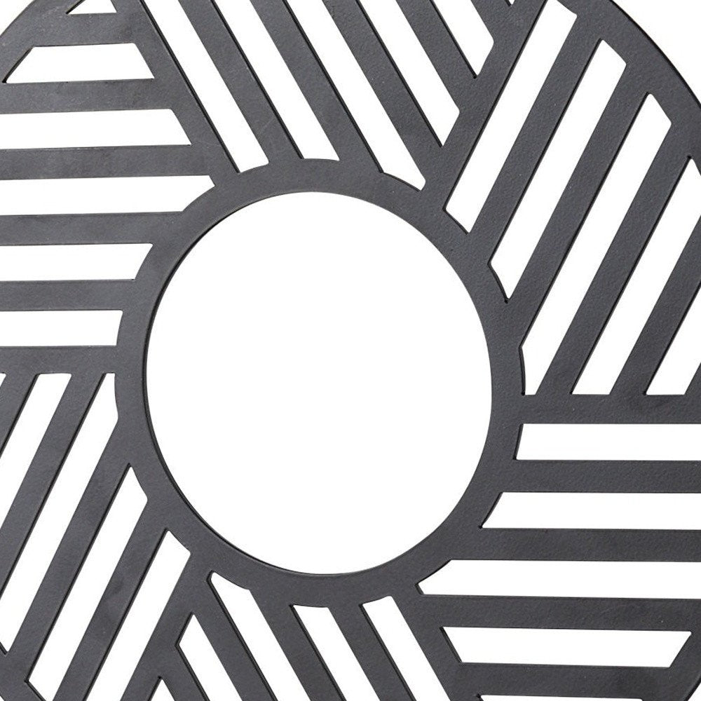 Black Metal Round Geometric Sculpture HomeRoots
