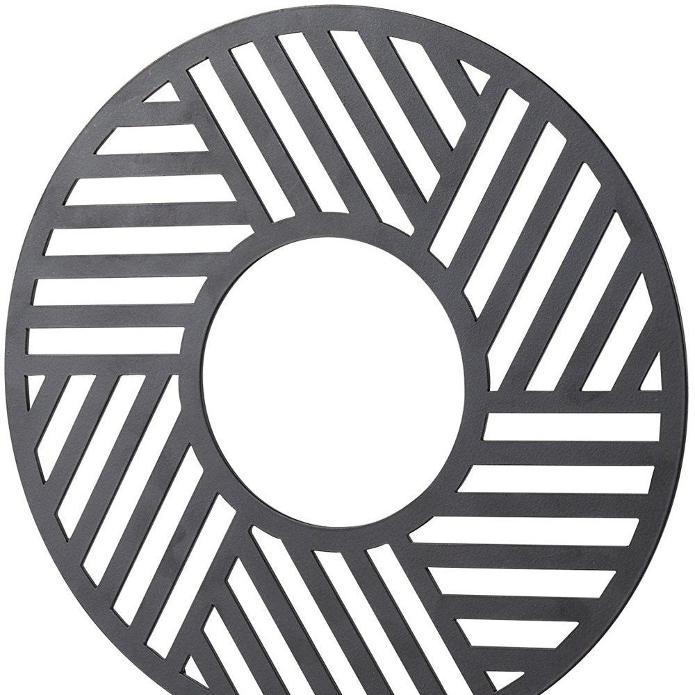 Black Metal Round Geometric Sculpture — view 10