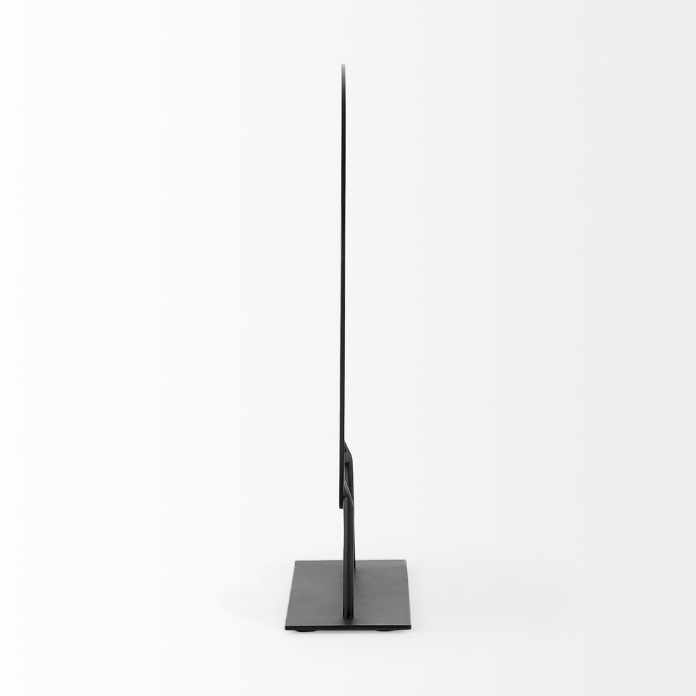 Black Metal Round Geometric Sculpture — view 3