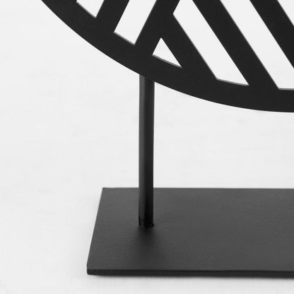 Black Metal Round Geometric Sculpture HomeRoots