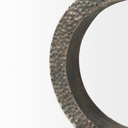 Two Ring Gray Hammered Metal Sculpture HomeRoots