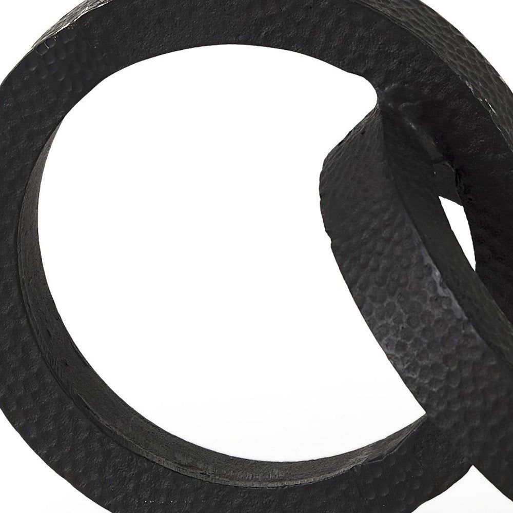 Two Ring Black Hammered Metal Sculpture HomeRoots