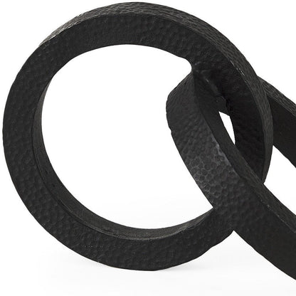 Two Ring Black Hammered Metal Sculpture HomeRoots