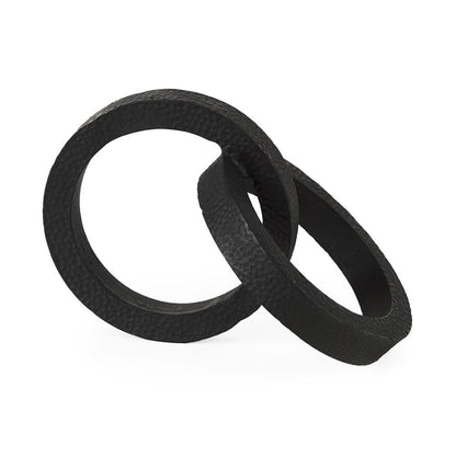 Two Ring Black Hammered Metal Sculpture HomeRoots
