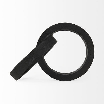 Two Ring Black Hammered Metal Sculpture HomeRoots