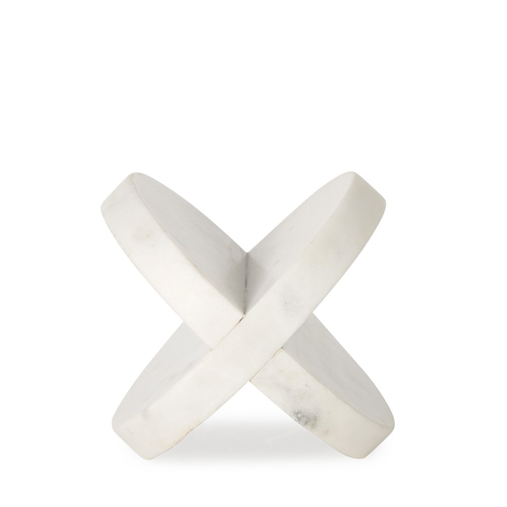 Petite White Marble Circular Sculpture — view 2