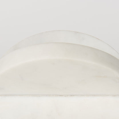 Petite White Marble Circular Sculpture HomeRoots