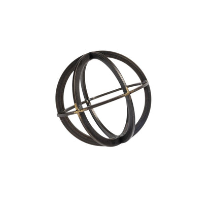 Petite Black Metal Circular Decorative Object HomeRoots