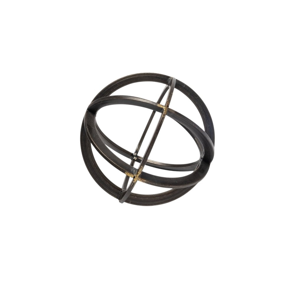 Petite Black Metal Circular Decorative Object HomeRoots