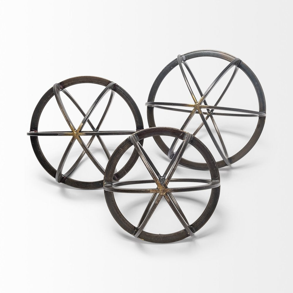 Petite Black Metal Circular Decorative Object — view 13