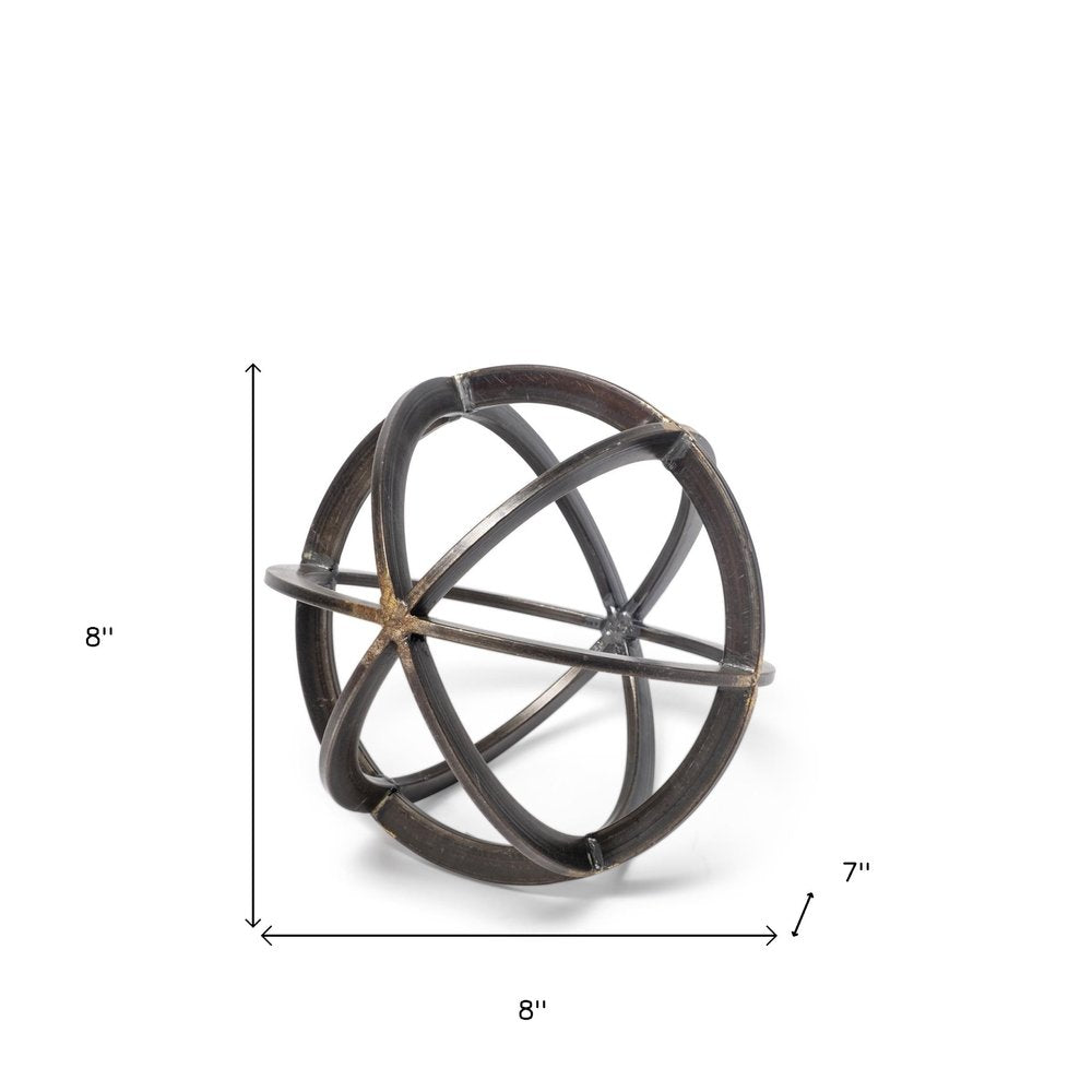 Petite Black Metal Circular Decorative Object HomeRoots
