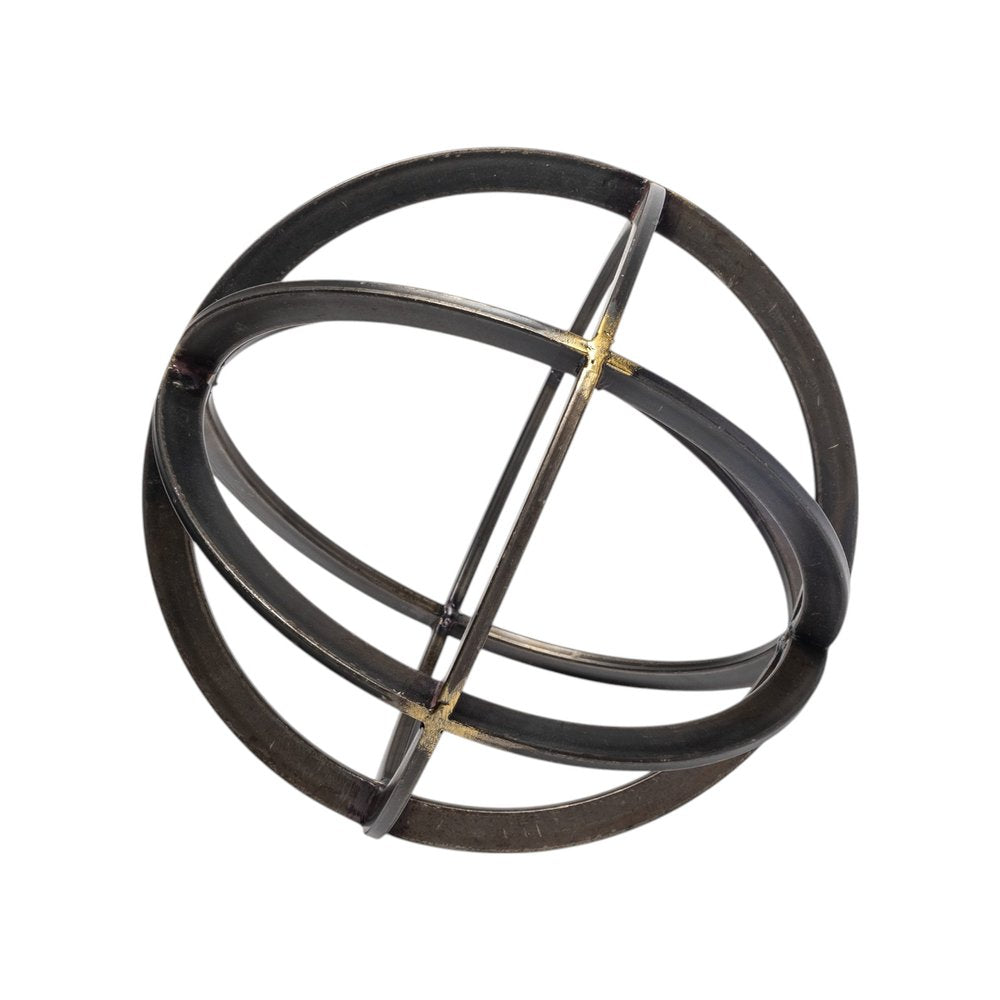 9" Black Metal Round Tabletop Sculpture HomeRoots
