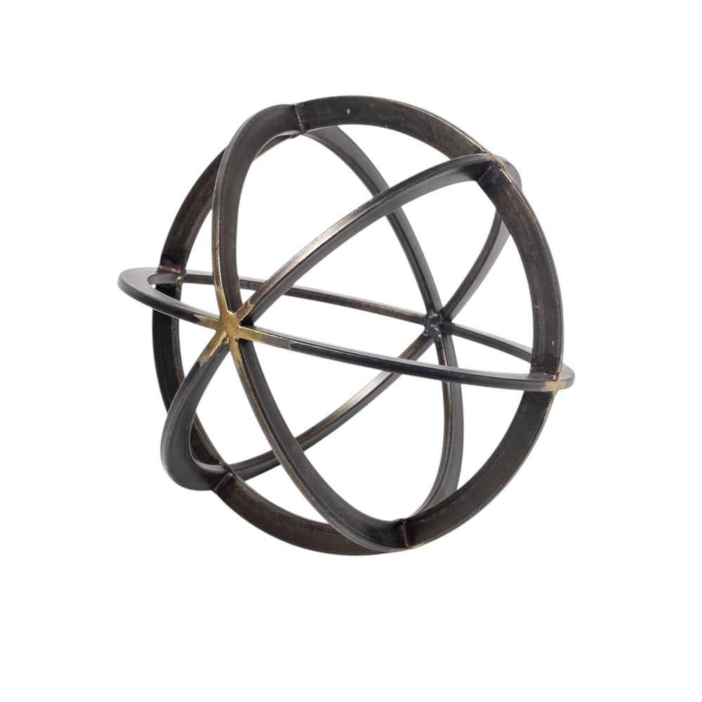 9" Black Metal Round Tabletop Sculpture HomeRoots
