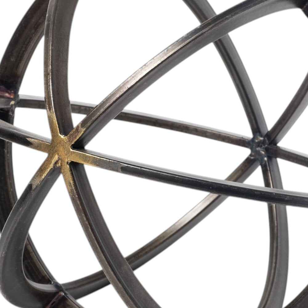 9" Black Metal Round Tabletop Sculpture — view 7