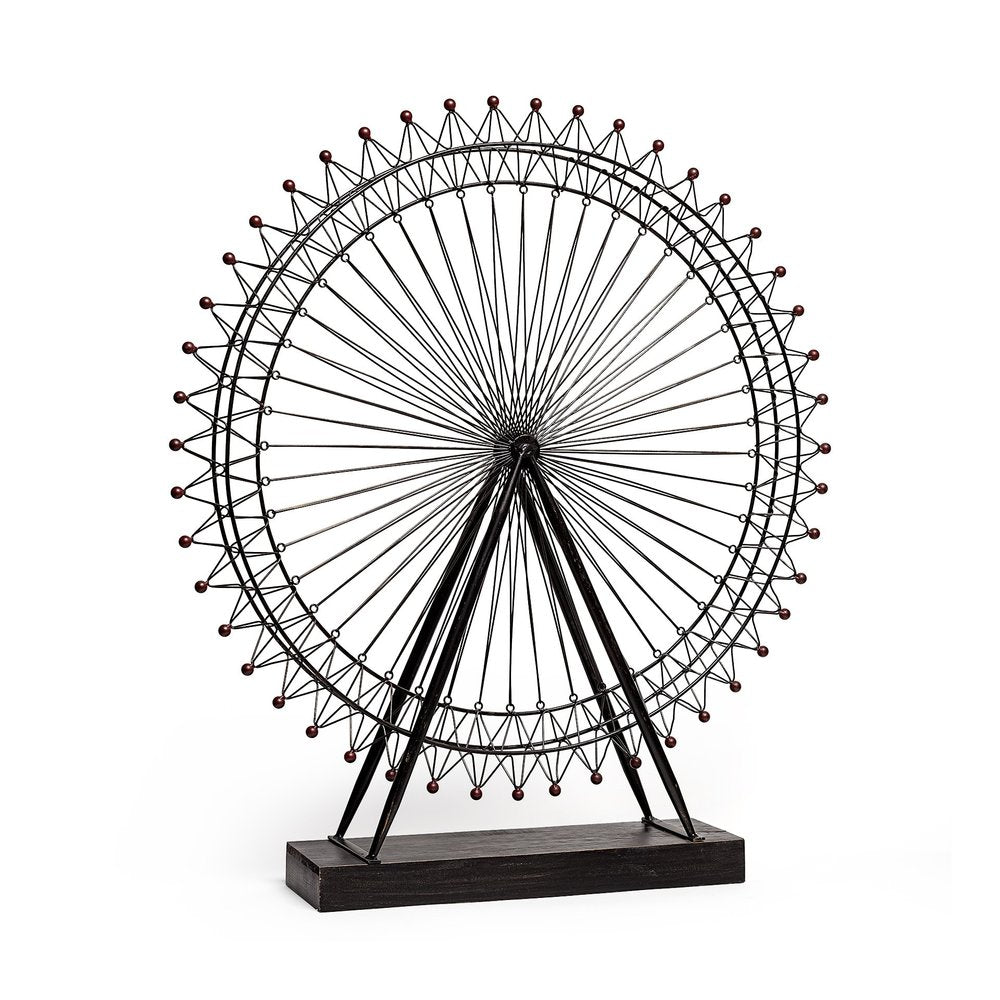 Metal And Wood London Eye Moveable Sculpture HomeRoots