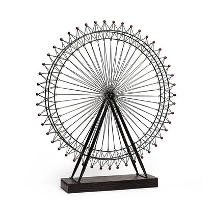 Metal And Wood London Eye Moveable Sculpture HomeRoots