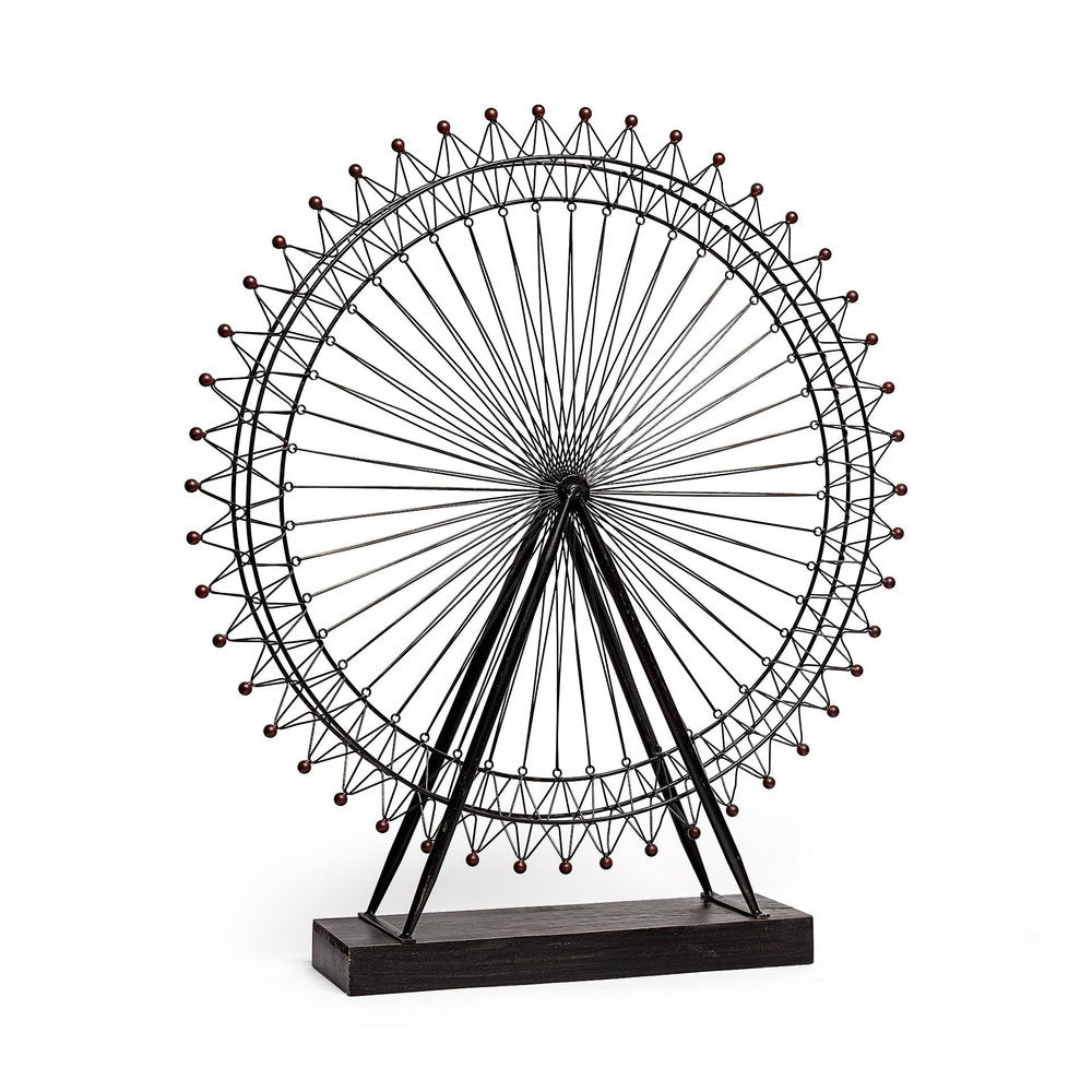 Metal And Wood London Eye Moveable Sculpture HomeRoots