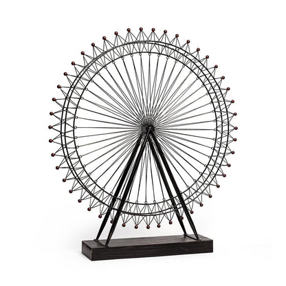 Metal And Wood London Eye Moveable Sculpture HomeRoots
