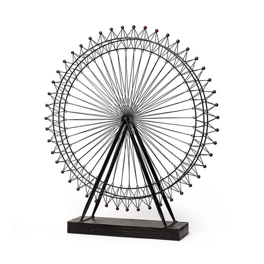 Metal And Wood London Eye Moveable Sculpture HomeRoots